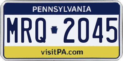 PA license plate MRQ2045