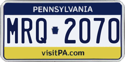 PA license plate MRQ2070