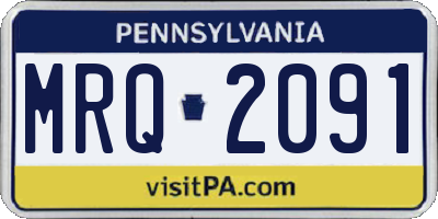 PA license plate MRQ2091