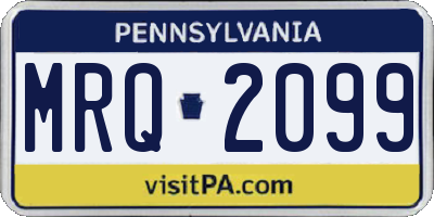 PA license plate MRQ2099