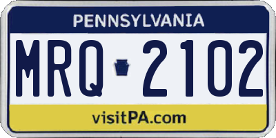 PA license plate MRQ2102