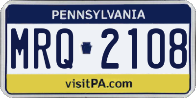 PA license plate MRQ2108