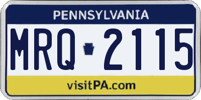 PA license plate MRQ2115
