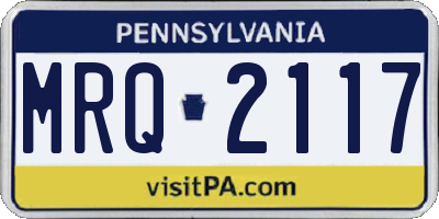 PA license plate MRQ2117