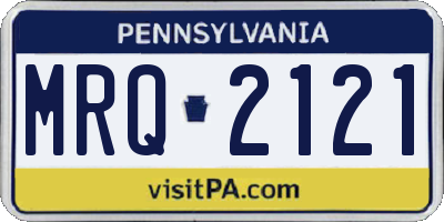 PA license plate MRQ2121