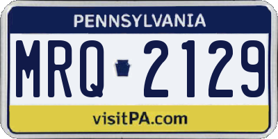 PA license plate MRQ2129