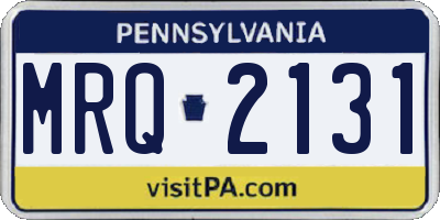 PA license plate MRQ2131