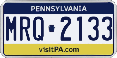 PA license plate MRQ2133