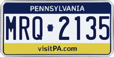 PA license plate MRQ2135
