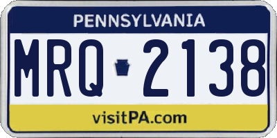 PA license plate MRQ2138
