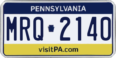 PA license plate MRQ2140