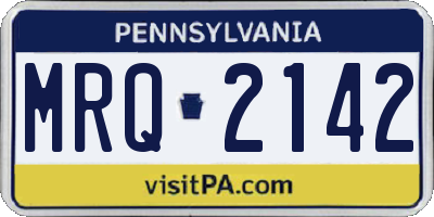 PA license plate MRQ2142