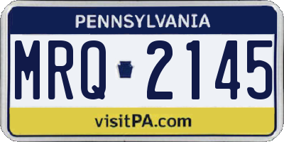 PA license plate MRQ2145