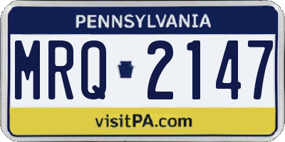 PA license plate MRQ2147