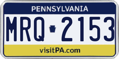 PA license plate MRQ2153