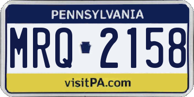 PA license plate MRQ2158