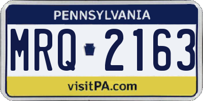 PA license plate MRQ2163