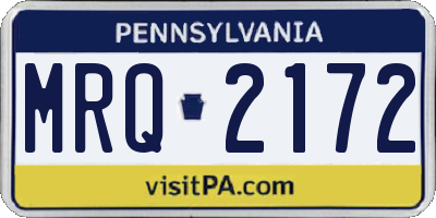 PA license plate MRQ2172