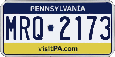 PA license plate MRQ2173
