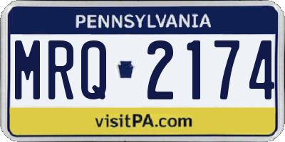 PA license plate MRQ2174