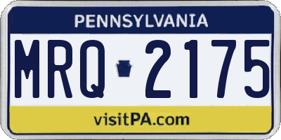 PA license plate MRQ2175