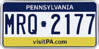 PA license plate MRQ2177