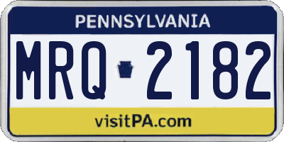 PA license plate MRQ2182