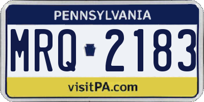 PA license plate MRQ2183