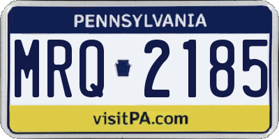 PA license plate MRQ2185
