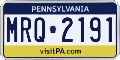 PA license plate MRQ2191