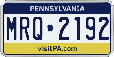PA license plate MRQ2192