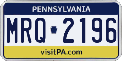 PA license plate MRQ2196