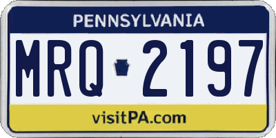 PA license plate MRQ2197