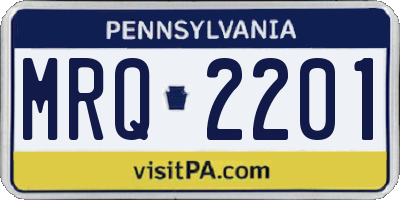 PA license plate MRQ2201