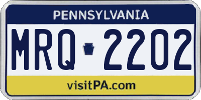 PA license plate MRQ2202
