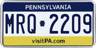 PA license plate MRQ2209