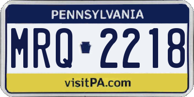 PA license plate MRQ2218