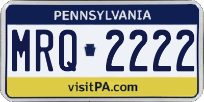 PA license plate MRQ2222