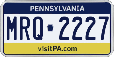 PA license plate MRQ2227