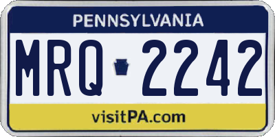 PA license plate MRQ2242