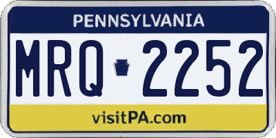 PA license plate MRQ2252