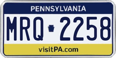 PA license plate MRQ2258