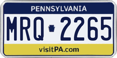 PA license plate MRQ2265