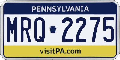 PA license plate MRQ2275