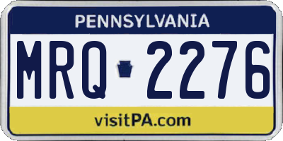PA license plate MRQ2276