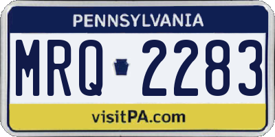 PA license plate MRQ2283