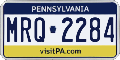 PA license plate MRQ2284