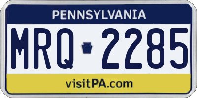 PA license plate MRQ2285