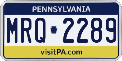 PA license plate MRQ2289