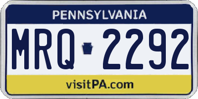 PA license plate MRQ2292